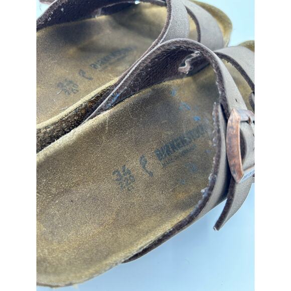 Birkenstock Arizona Sandals Size 34 EU (Kids/Small) Brown Leather Copper Buckles - Picture 15 of 16